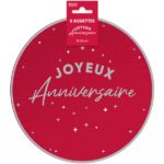 ARTICLES DE FETE-ANNIVERSAIRE-ANNIVERSAIRE ROUGE-ASSIETTES 23CM ANNIVERSAIRE