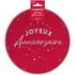 ARTICLES DE FETE-ANNIVERSAIRE-ANNIVERSAIRE ROUGE-ASSIETTES 23CM ANNIVERSAIRE