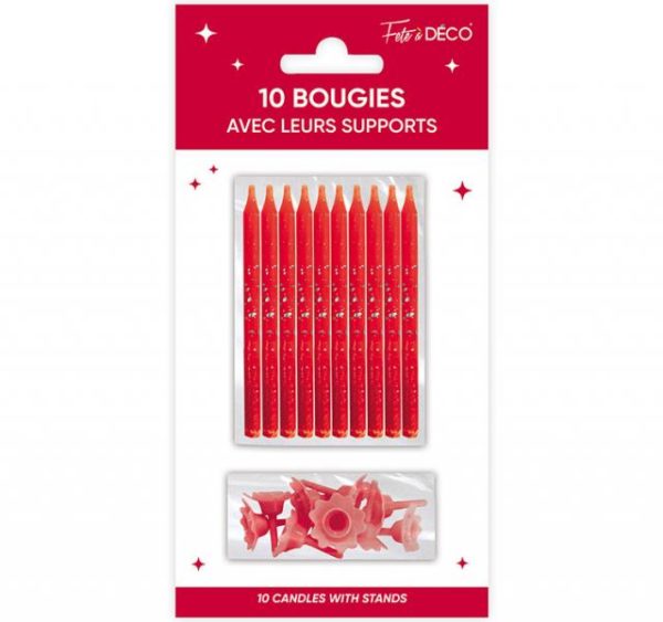 ARTICLES DE FETE-ANNIVERSAIRE-ANNIVERSAIRE ROUGE-BOUGIES ANNIVERSAIRE