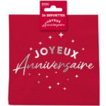ARTICLES DE FETE-ANNIVERSAIRE-ANNIVERSAIRE ROUGE-SERVIETTES ANNIVERSAIRE