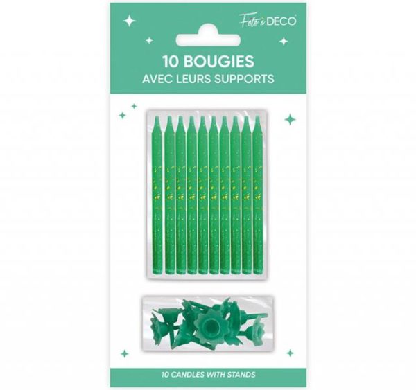 ARTICLES DE FETE-ANNIVERSAIRE-ANNIVERSAIRE VERT MENTHE-BOUGIES ANNIVERSAIRE