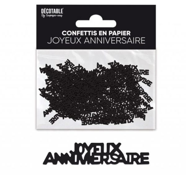 ARTICLES-DE-FETE-ANNIVERSAIRE-CONFETTIS JOYEUX ANNIVERSAIRE-ANNIVERSAIRE-NOIR