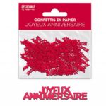 ARTICLES-DE-FETE-ANNIVERSAIRE-CONFETTIS JOYEUX ANNIVERSAIRE-ANNIVERSAIRE-ROUGE