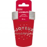 ARTICLES-DE-FETE-ANNIVERSAIRE-GOBELETS ANNIVERSAIRE ROUGE-ANNIVERSAIRE-ROUGE