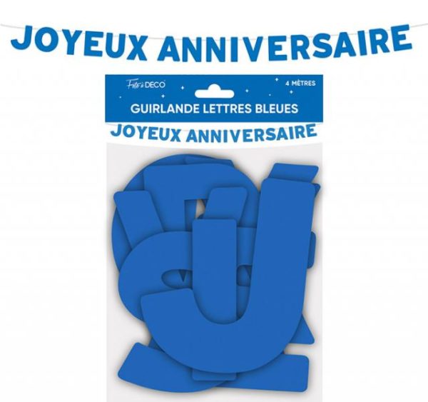 ARTICLES-DE-FETE-ANNIVERSAIRE-GUIRLANDE JOYEUX ANNIVERSAIRE BLEU-ANNIVERSAIRE-BLEU