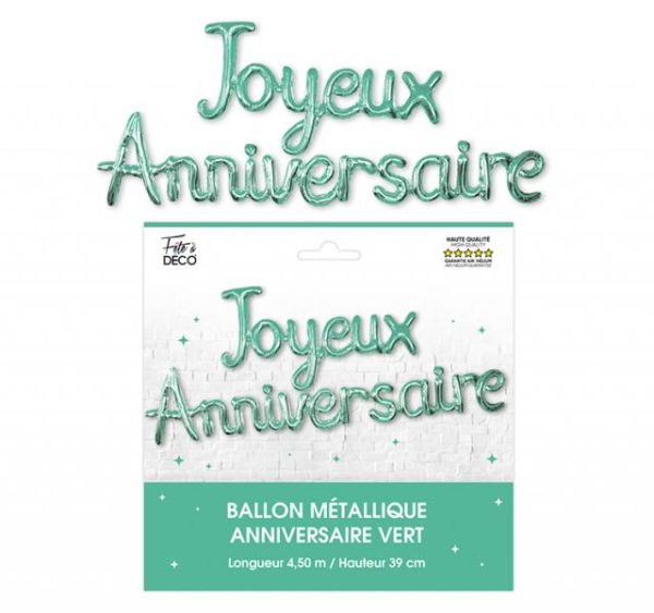 ARTICLES-DE-FETE-BALLONS-BALLONS-BALLONS-ANNIVERSAIRE-GUIRLANDE BALLONS-ANNIVERSAIRE-VERT MENTHE