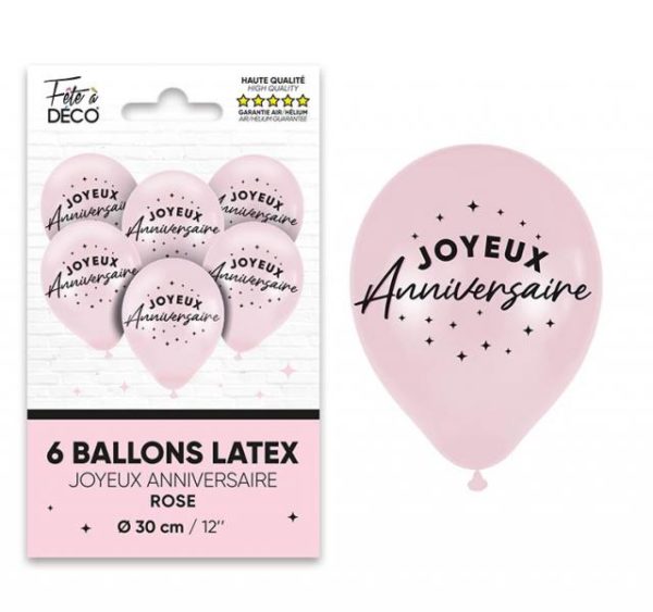 ARTICLES DE FETE-BALLONS-BALLONS LATEX-BALLONS ANNIVERSAIRE-BALLONS ANNIVERSAIRE ROSE