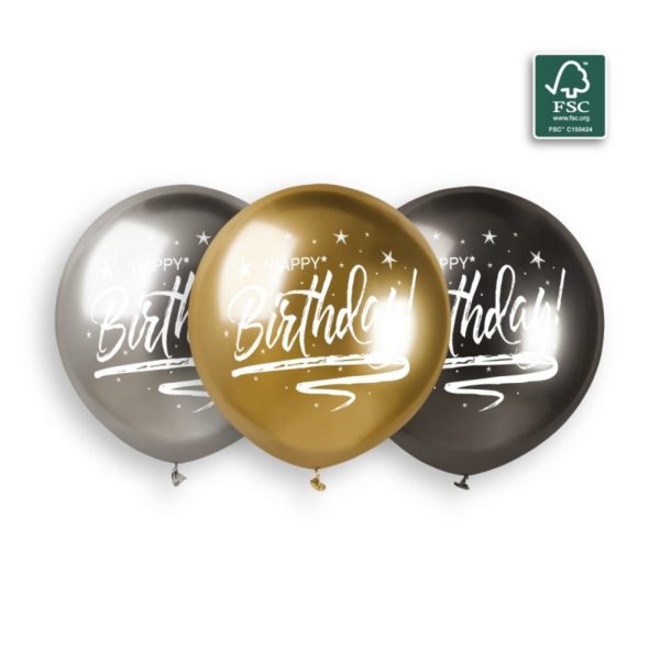 Ballons latex, ballons âges, shiny, assortiment