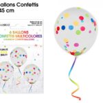 Ballons latex, ballons confettis, multi couleurs