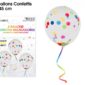 Ballons latex, ballons confettis, multi couleurs