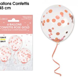 Ballons latex, ballons confettis, rose gold