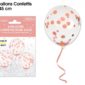 Ballons latex, ballons confettis, rose gold