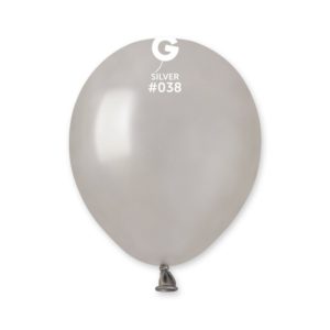 Ballons latex, ballons couleurs unis, 13 cm. argent