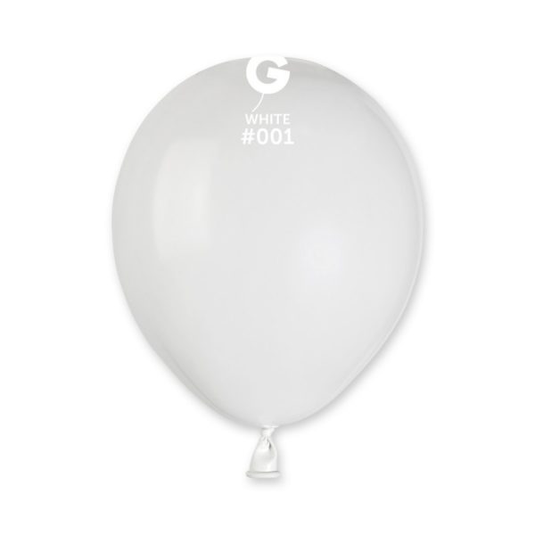 Ballons latex, ballons couleurs unis, 13 cm. blanc