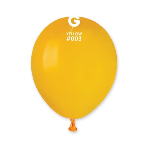 Ballons latex, ballons couleurs unis, 13 cm, jaune