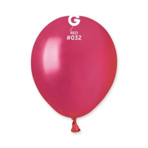 Ballons latex, ballons couleurs unis, 13 cm, rouge, métal