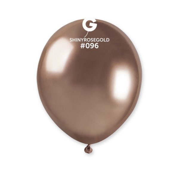 Ballons latex, ballons couleurs unis, 13 cm, shiny rose gold