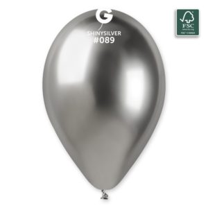 Ballons latex, ballons couleurs unis, shiny, argent, 33 cm