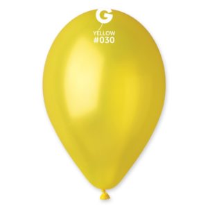 Ballons latex, ballons couleurs unis, jaune, métal