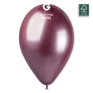 Ballons latex, ballons couleurs unis, shiny, rose, 33 cm