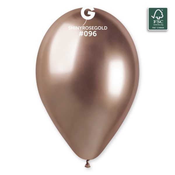 Ballons latex, ballons couleurs unis, shiny, rose gold, 33 cm