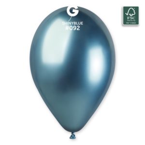 Ballons latex, ballons couleurs unis, shiny, bleu, 33 cm