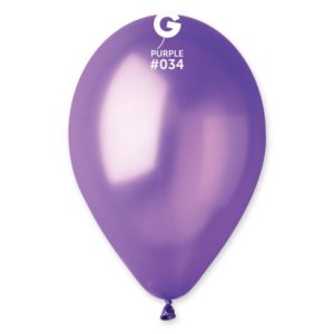 Ballons latex, ballons couleurs unis, violet, métal