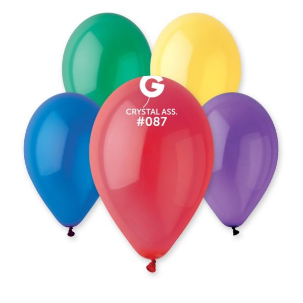 Ballons latex, ballons multi couleurs, 30 cm, crystal