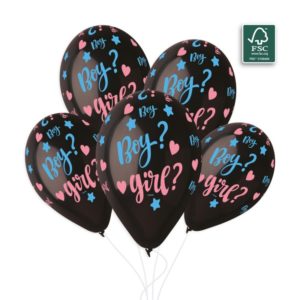 Ballons latex, boy or girl, confettis