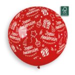 Ballons latex, joyeux anniversaire, 80 cm, rouge