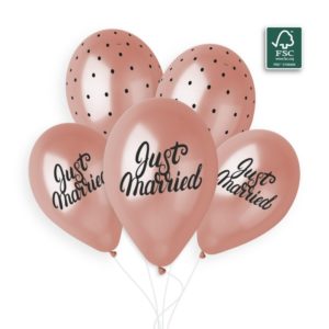 Ballons latex, just married, rose gold