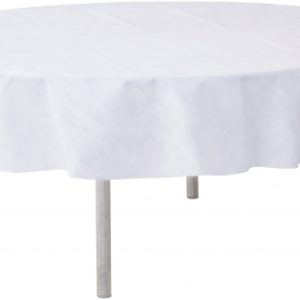 Décoration de table, nappe en intissé, ronde, blanche