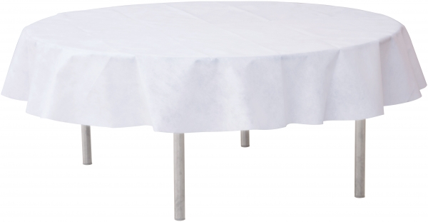 Décoration de table, nappe en intissé, ronde, blanche