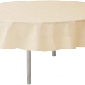 Décoration de table, nappe en intissé, ronde, ivoire