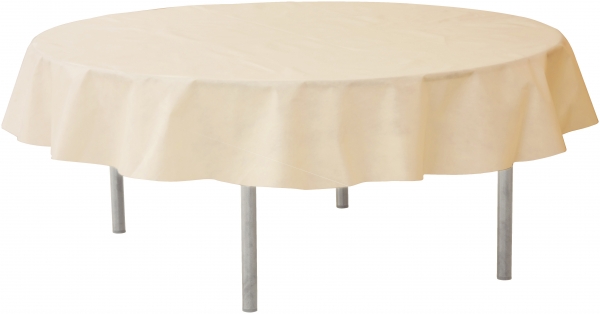 Décoration de table, nappe en intissé, ronde, ivoire