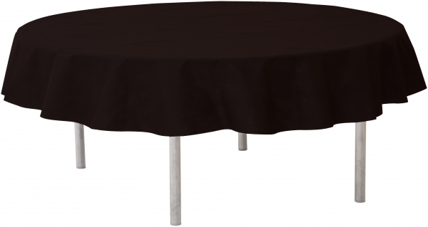 Décoration de table, nappe en intissé, ronde, noire