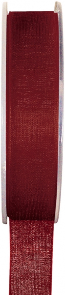 Décoration de table, ruban, 7 mm, bordeaux