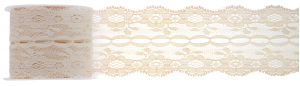 Décoration de table, ruban, dentelle, 3 m, ivoire