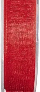 Décoration de table, ruban, 7 mm, rouge