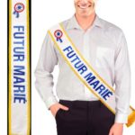 Humoristique, écharpe, futur marié