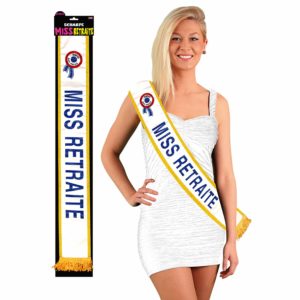 Humoristique, écharpe, miss retraite