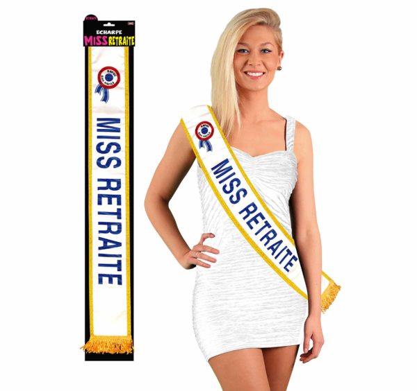 Humoristique, écharpe, miss retraite