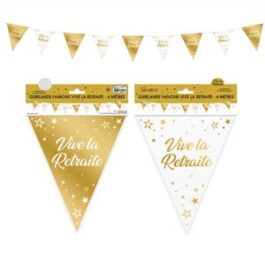 Humoristique, fanion, vive la retraite, or