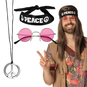 Accessoire de fete, sets accessoires, hippie peace