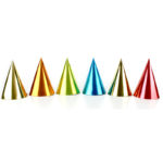 Accessoires de fêtes, chapeaux, pointus, métallisés