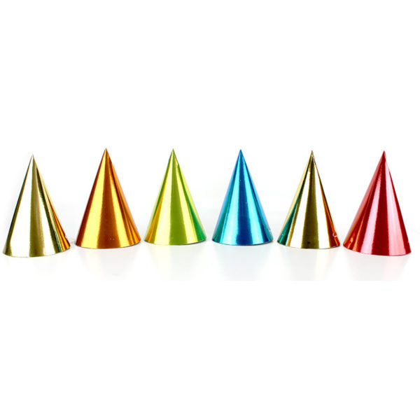 Accessoires de fêtes, chapeaux, pointus, métallisés