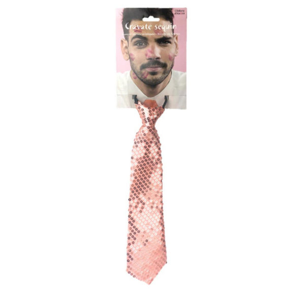 Accessoires de fetes, cravates a sequins, rose gold