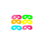 Accessoires de fêtes, loups, fluo