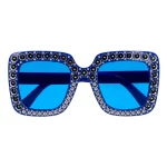 Accessoires de fêtes, lunettes, bling bling bleu