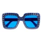 Accessoires de fêtes, lunettes, bling bling bleu